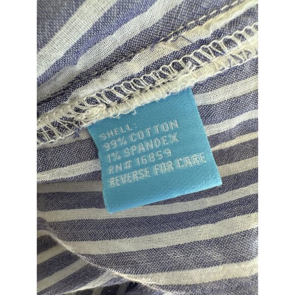 J.McLaughlin Womens Blue & White Striped Button-Down Shirt Size M - Picture 6 of 8
